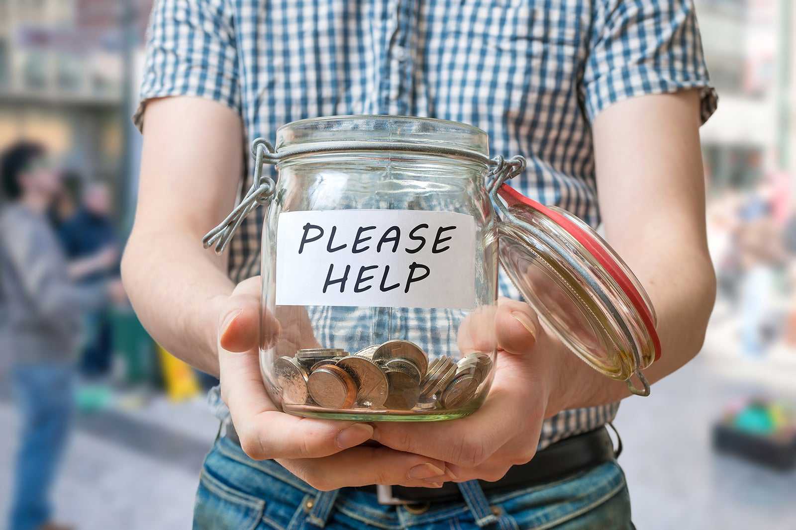 Giving money to fake charity workers