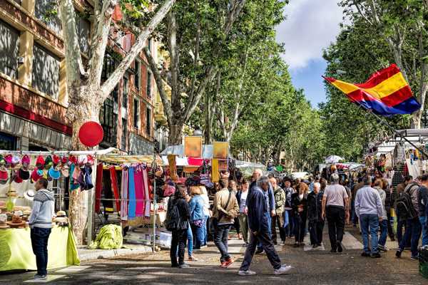 El Rastro Flea Market in Madrid