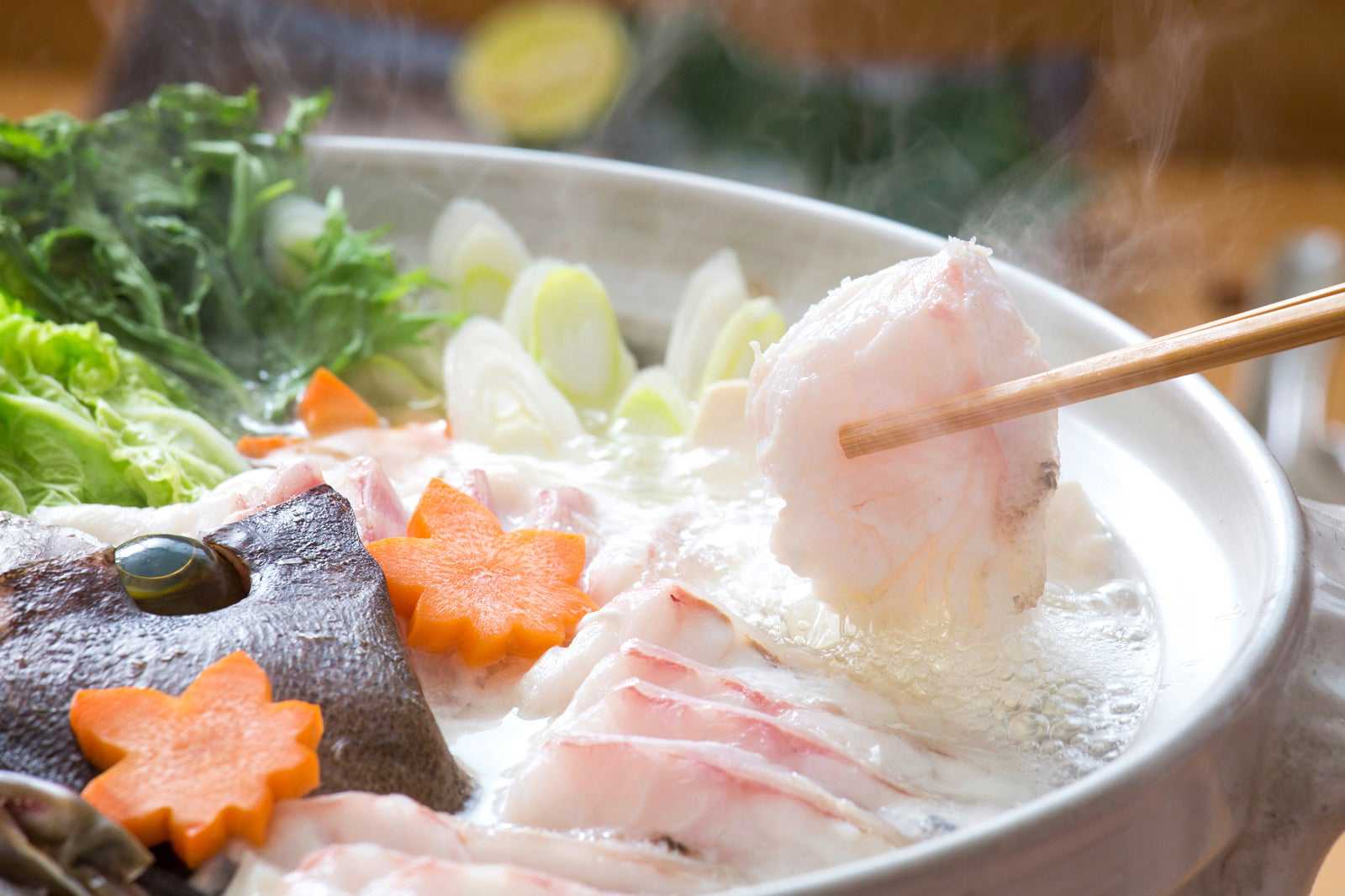 Longtooth grouper hot pot