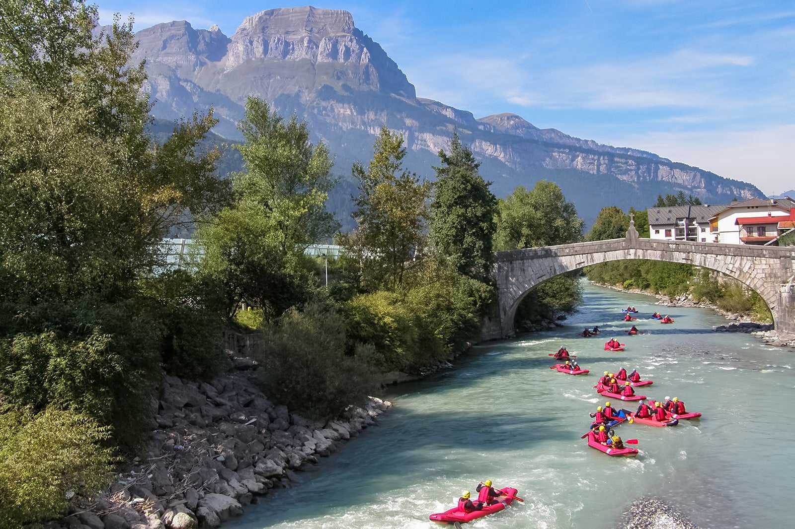White water sports on the River Arve