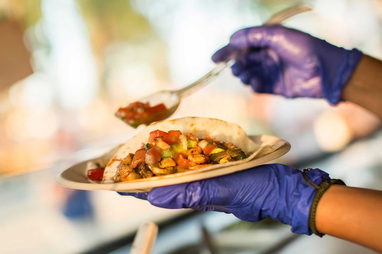 Eat at a taco truck