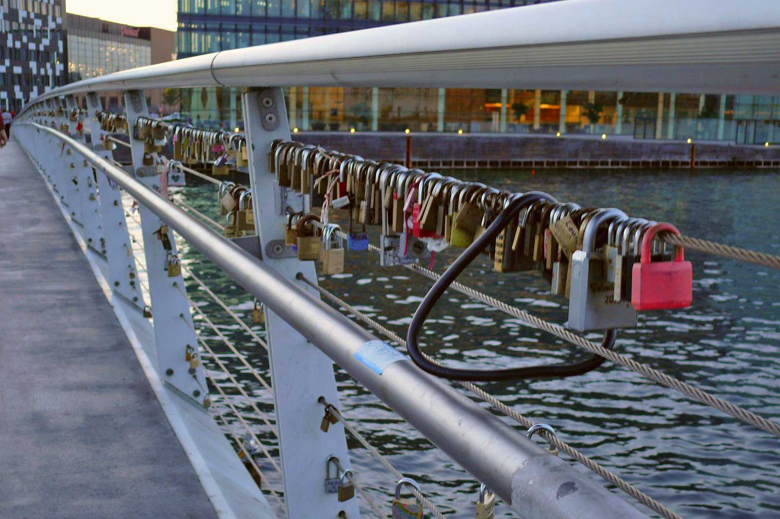 Love locks at Bryggebroen